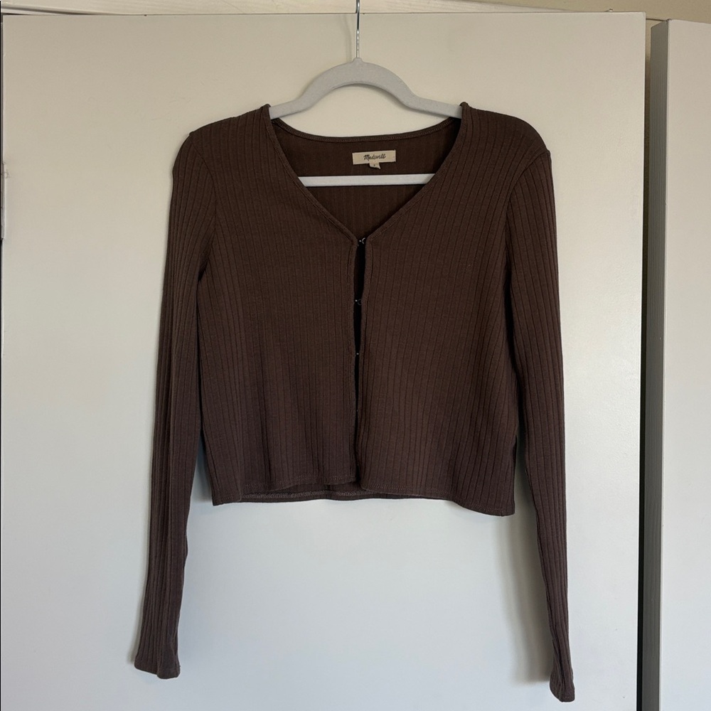 Madewell Brown Ribbed Cardigan